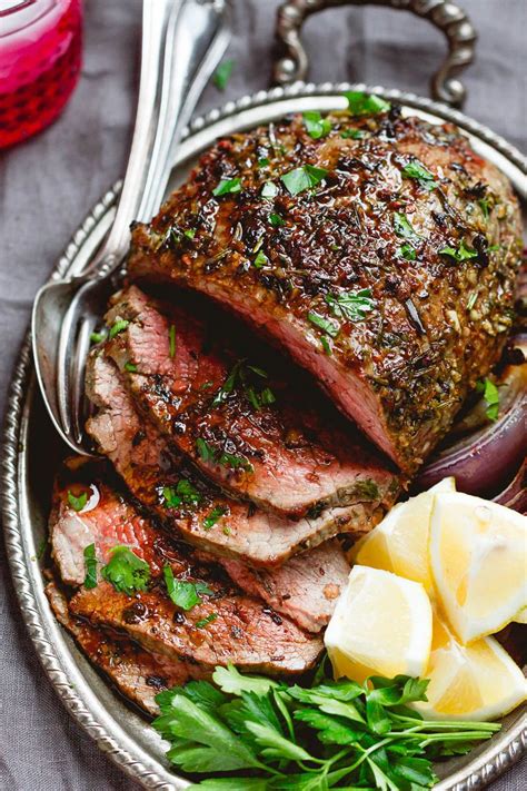 Garlic Butter Herb Roast Beef | Roast beef recipes, Roast beef dinner