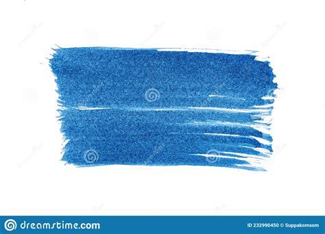 Blue Abstract Watercolor Paint Brush Stroke Texture Isolated On White