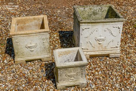 Regency Style Square Cast Stone Planters