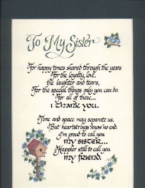 Poems For Sisters To My Sister A Heartfelt T For Your Special