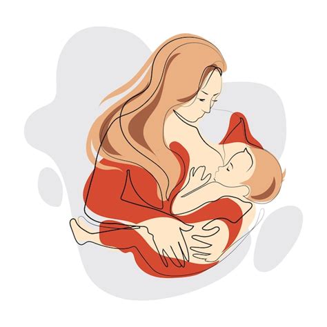 Premium Vector Breastfeeding Illustration Mother Breastfeeding Baby Concept Vector