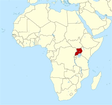 The highest point in uganda is margherita peak, which is located on mount stanley in the rwenzori mountain range, with an elevation of 5,110 meters (16,763 feet). Large location map of Uganda in Africa | Uganda | Africa | Mapsland | Maps of the World