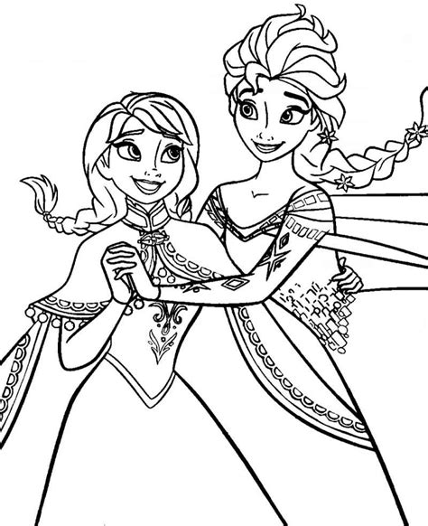 Ana E Elsa Dançando Desenhos Para Colorir
