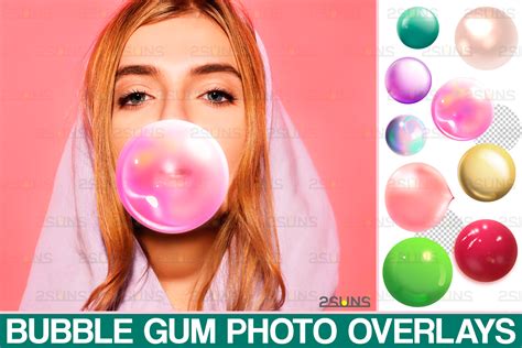 100 Blowing Bubble Gum Photo Overlays Graphic By 2suns · Creative Fabrica
