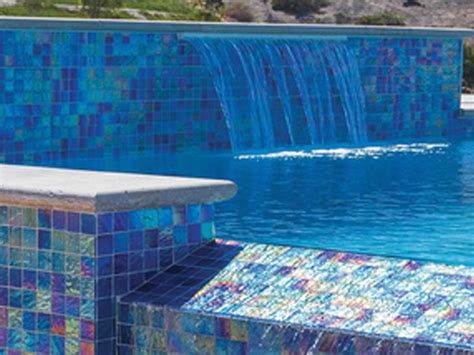 National Pool Tile Lightwaves Glass Tile Blue 2x2 Lwv Blue2x2