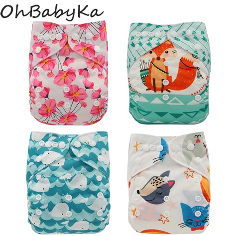 Ohbabyka Baby Reusable Diapers Washable Pocket Cloth Diaper Covers Size