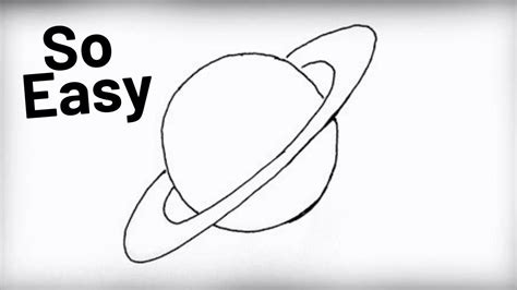 How To Draw Saturn Very Easy Planet Drawing Easy Drawings Youtube