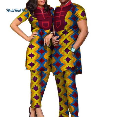 sweet lover couples clothes african print patchwork dresses for women bazin riche mens long