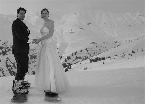 Couple Ski Wedding Skiing Couples Ski Couple