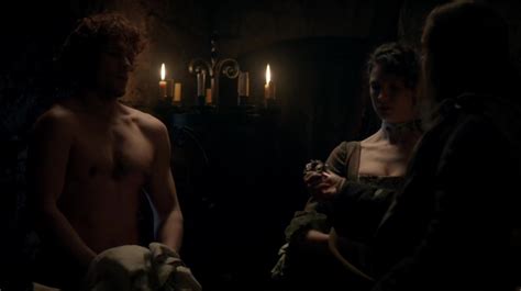 Auscaps Sam Heughan Shirtless In Outlander The Gathering