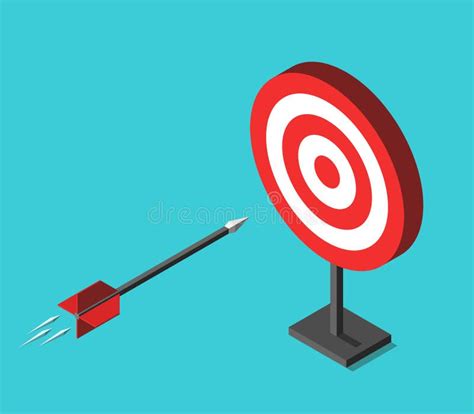 Isometric Flying Arrow Target Stock Vector Illustration Of Direct