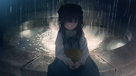 Download Sadness Well Rain Anime Original Hd Wallpaper