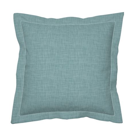 Teal Pillow Sham Solid Linen Teal By Fernlesliestudio Etsy