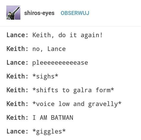 Shiros Eyes Lance Keith Do It Again Keith No Lance Lance