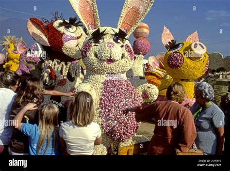 Rose Parade Float On View After The Parade In Pasadena Ca Stock Photo