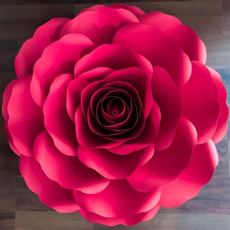 Svg Dxf A4 Xl Rose Paper Flower Template Diy Cricut And Silhouette