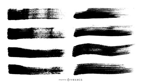 Isolated Brush Stroke Set Vector Download