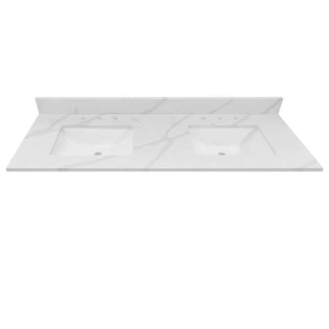 home decorators collection 73 in w x 22 in d x 0 75 in h quartz vanity top in statuario white