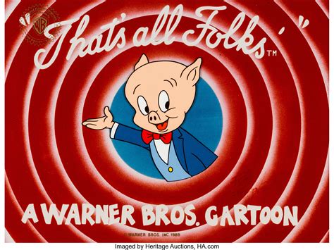 Thats All Folks Porky Pig Limited Edition Cel Animation