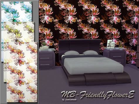 Mb Friendly Flower E Wallpaper By Matomibotaki At Tsr Sims 4 Updates