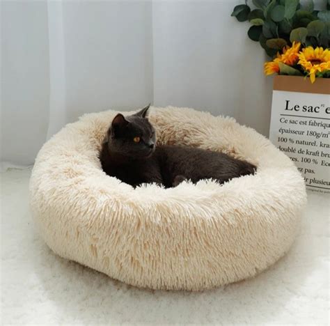Large Pet Bed Warm Fluffy Dog Bed Nest Cat Mattress Fur Donut Etsy