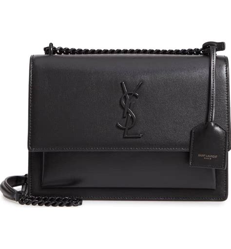 Saint Laurent Medium Sunset Calfskin Shoulder Bag Nordstrom Black