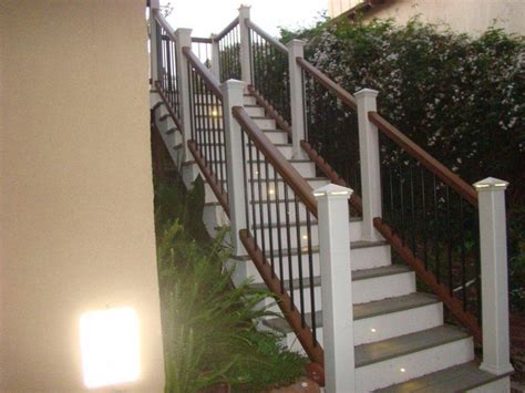 The kitchen features fully concealed appliances, flip up high storage units for easy access, and a countertop that wraps into the main living space. Trex composite deck stairs - Traditional - Deck - Orange ...