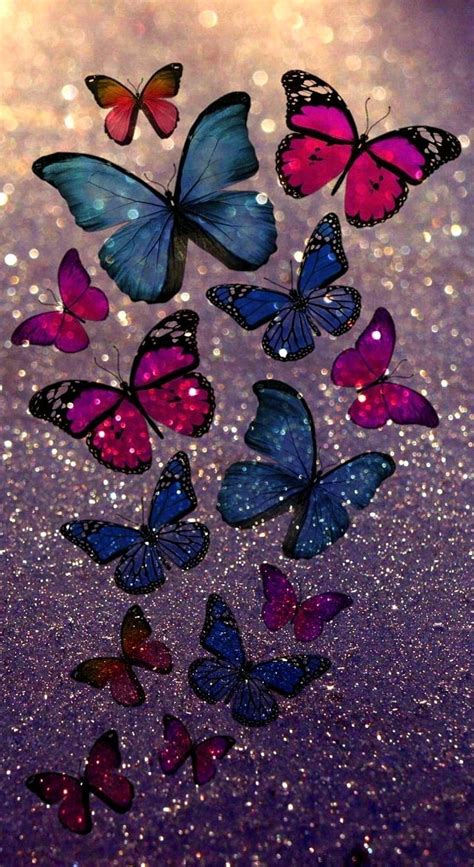 Butterflies Glitter Colourful Hd Phone Wallpaper Peakpx
