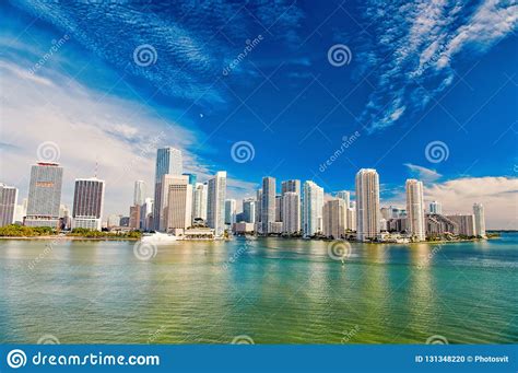Aerial View Of Miami Waterfront Stock Photo Image Of Skyline Summer