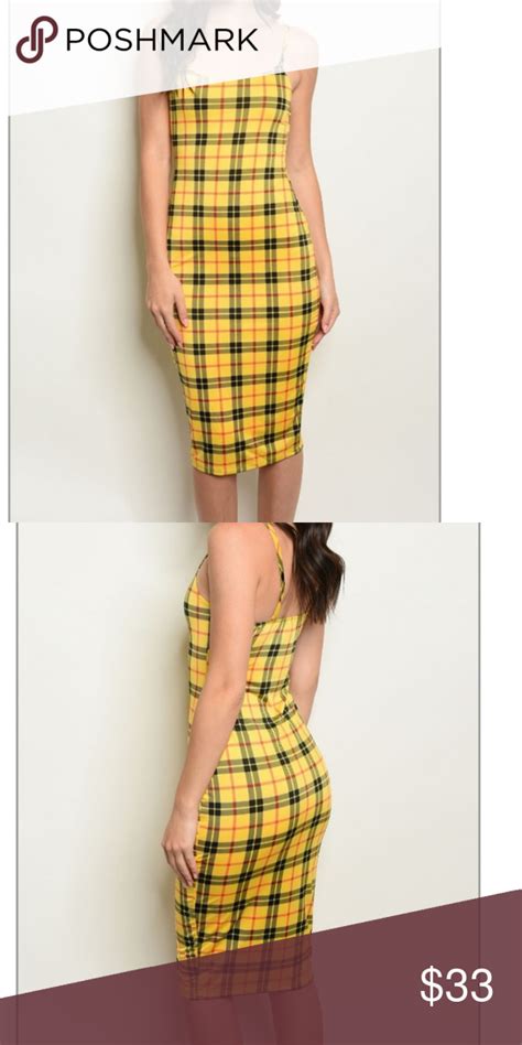 Yellow Checkered Sundress White Lace Bodycon Dress Bright Summer