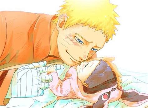 Naruto And His Daughter Himawari Naruto Anime Naruto Uzumaki