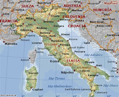 Navegue pelo mapa da itália. Mapa de Italia