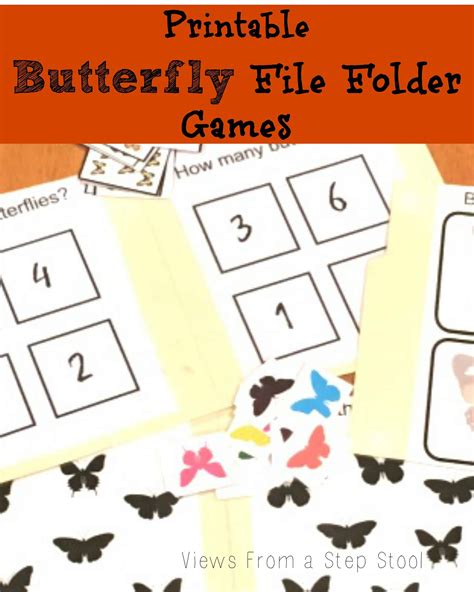 Butterfly File Folder Games Free Printable Views From A Step Stool