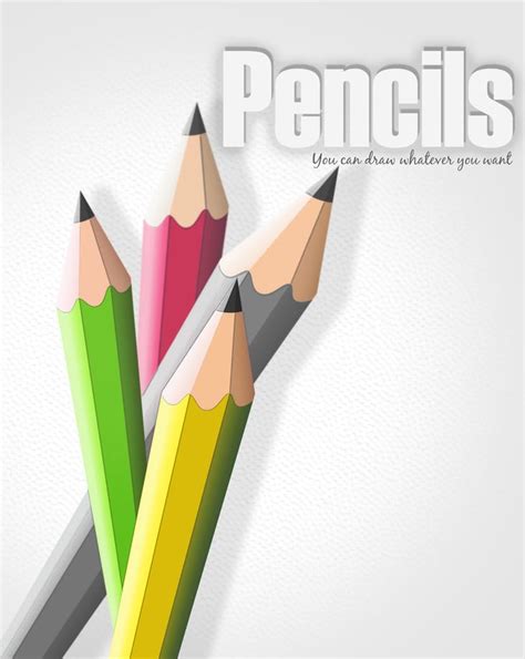 Free Vector Pencils Design Mockup In Psd Designhooks