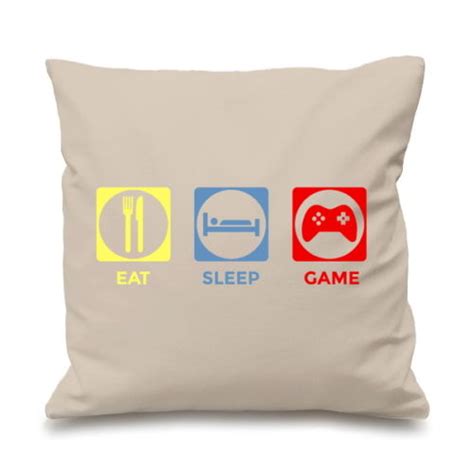Funny Game Cushion Cover Eat Sleep Game Throw Pillow Case