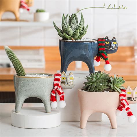Cute Kitty Ceramic Planters Apollobox