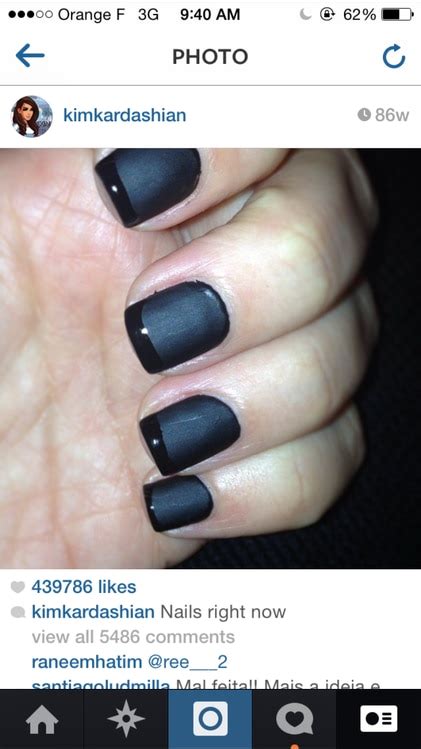 Black Nails From Kim Kardashian Picks And Captions Her Favorite