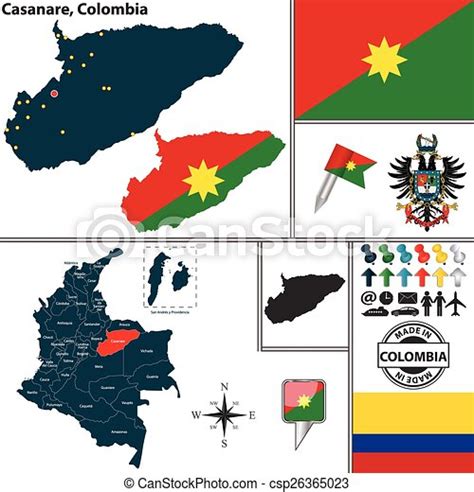 Ilustraciones De Vectores De Mapa Colombia Casanare Vector Mapa
