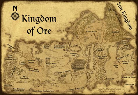 Kingdom Of Ore And The Sun Kingdom Parchment Map Feed The Multiverse