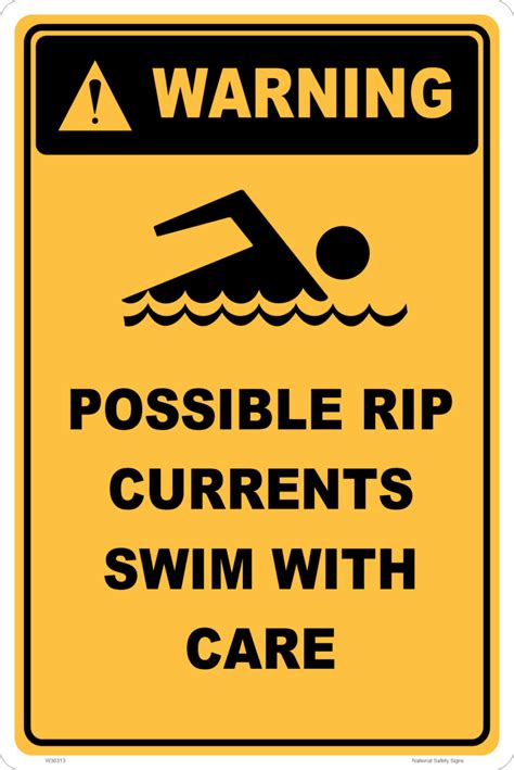 Possible Rip Currents Warning Sign W30314 National Safety Signs