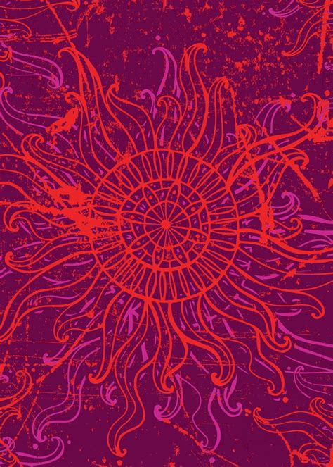 Psychedelic Sun Pattern Poster By John Marinakis Displate