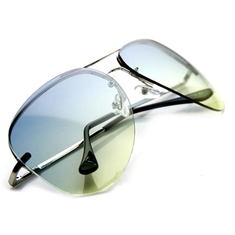 Retro 1980 S Rimless Metal Aviator Sunglasses Zerouv