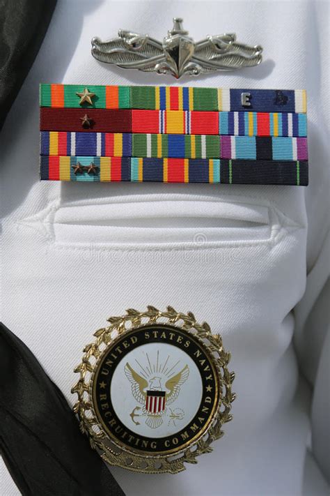 Us Navy Military Ribbons On United States Navy Uniform Editorial Stock