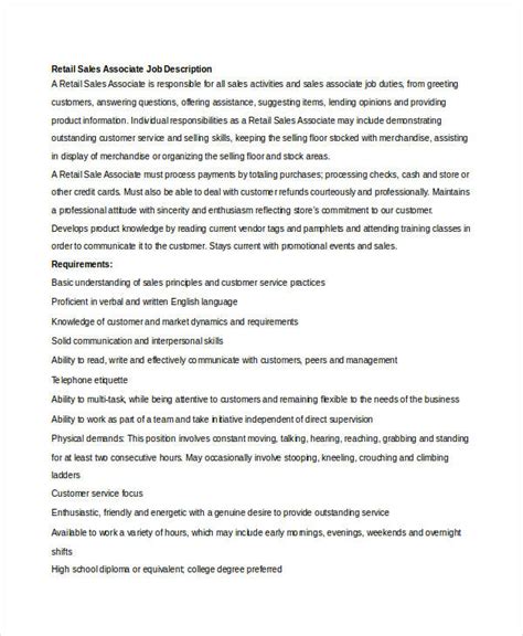 The auto sales managers have to make use of technology all the time. 10+ Retail Job Description Templates - PDF, DOC | Free ...