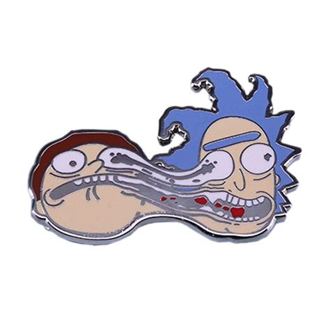 Rick And Morty Melted Faces Hard Enamel Pin Geekvault