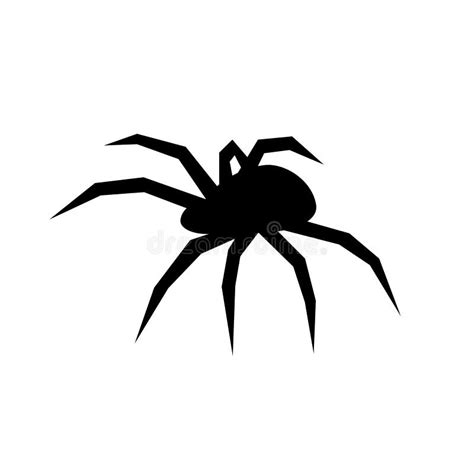 Icon Silhouette Of A Poisonous Black Widow Spider Template Stock