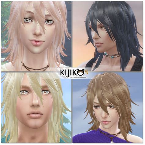 Pink And Fluffy Long Hair Version Ts4 Edition For Female Kijiko