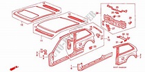 BODY STRUCTURE COMPONENTS (3) for Honda Cars CIVIC 1.6I-16 3 Doors 5 ...