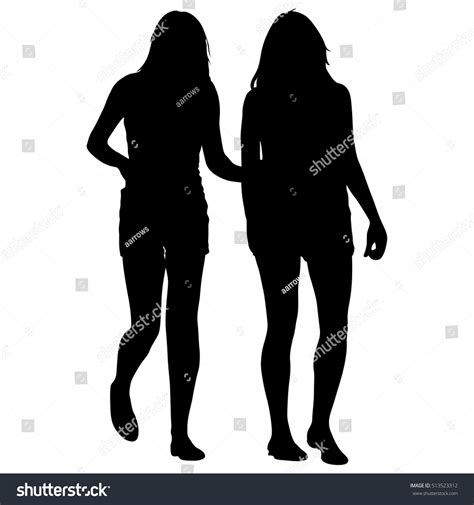 Silhouette Two Lesbian Girls Hand Hand Stock Vector Royalty Free 513523312 Shutterstock