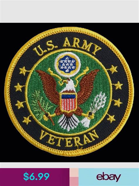 Us Army Veteran Embroidered 3 Inch Iron On Military Patch Army